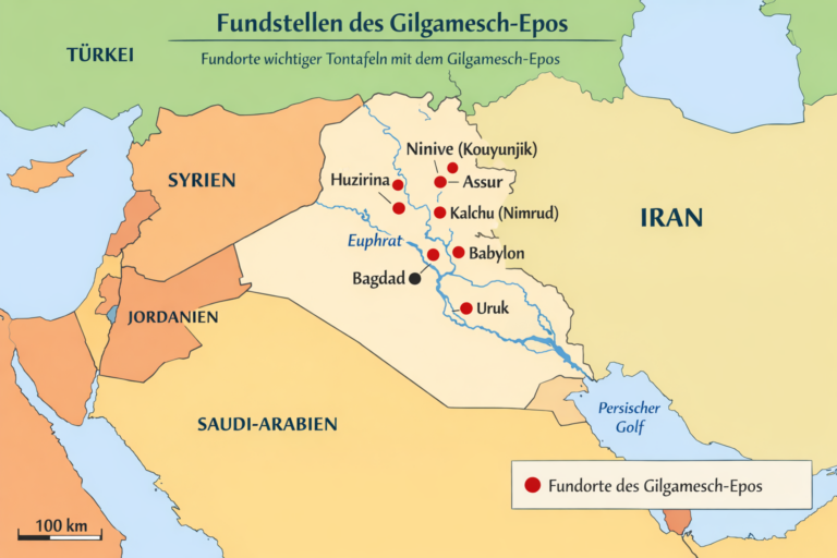 Karte Fundstellen Gilgamesch Epos