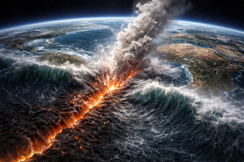 Erde/Sinflut aus Sicht aus dem Weltall